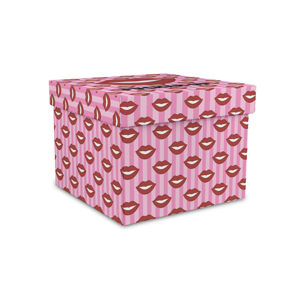 Custom Lips (Pucker Up) Gift Box with Lid - Canvas Wrapped - Small