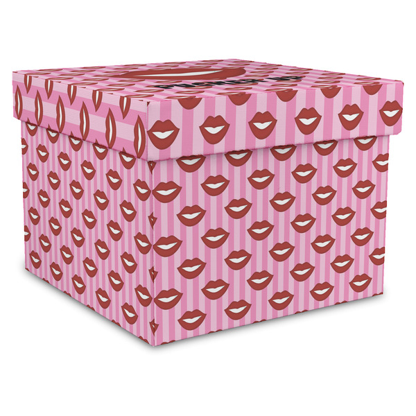 Custom Lips (Pucker Up) Gift Box with Lid - Canvas Wrapped - X-Large