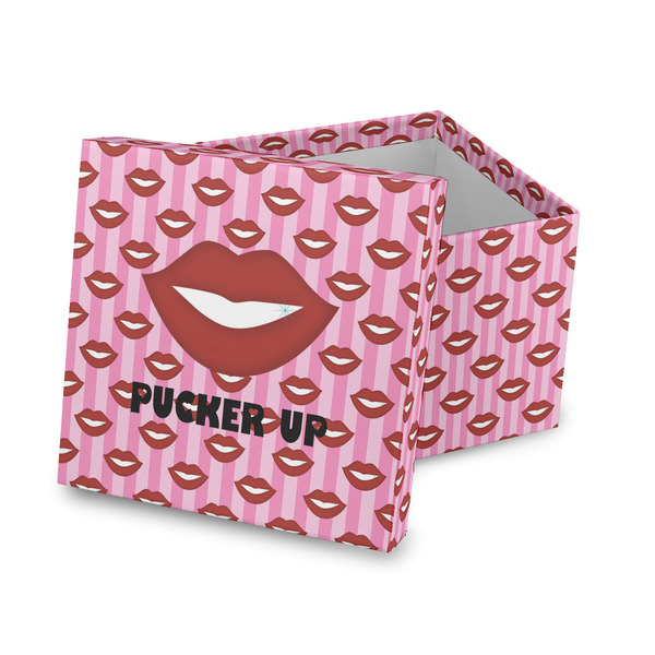 Custom Lips (Pucker Up) Gift Box with Lid - Canvas Wrapped