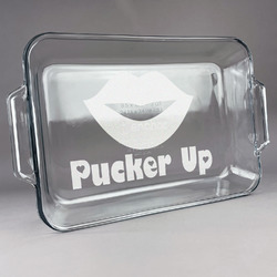 Lips (Pucker Up) Glass Baking Dish with Truefit Lid - 13in x 9in