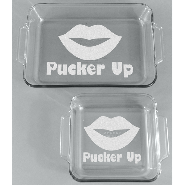 Lips (Pucker Up) Glass Baking Dish Set - FRONT