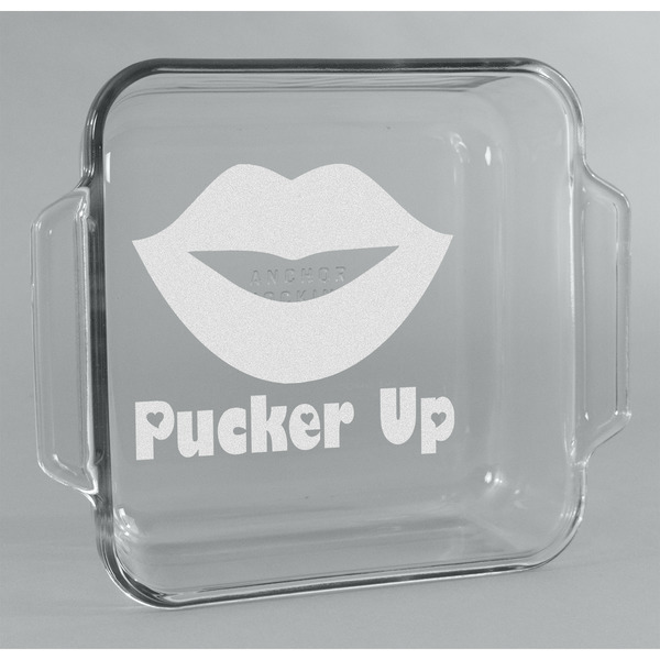 Custom Lips (Pucker Up) Glass Cake Dish - 8in x 8in
