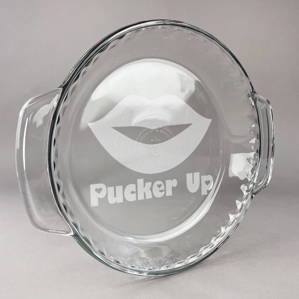 Custom Lips (Pucker Up) Glass Pie Dish - 9.5in Round