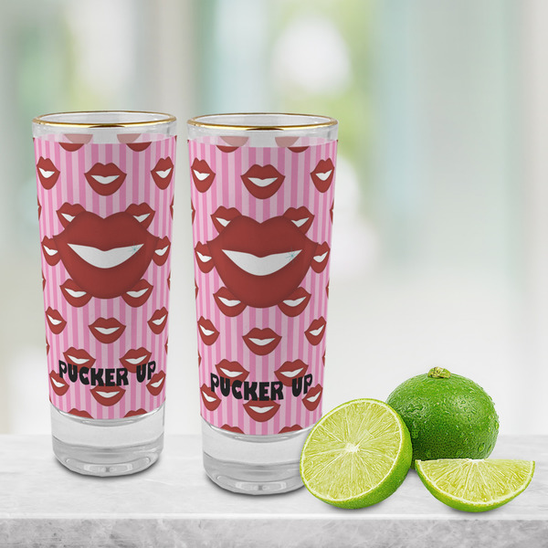 Lips (Pucker Up) Glass Shot Glass - 2 oz - LIFESTYLE
