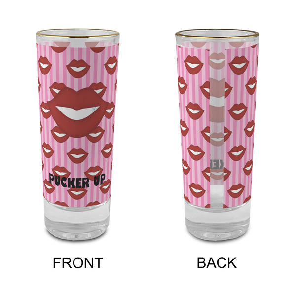 Lips (Pucker Up) Glass Shot Glass - 2 oz - Single - APPROVAL