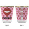 Lips (Pucker Up) Glass Shot Glass - with gold rim - APPROVAL