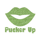 Lips (Pucker Up) Glitter Iron On Transfer- Custom Sized