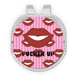 Lips (Pucker Up) Golf Ball Marker - Hat Clip - Silver