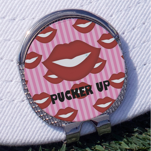 Custom Lips (Pucker Up) Golf Ball Marker - Hat Clip