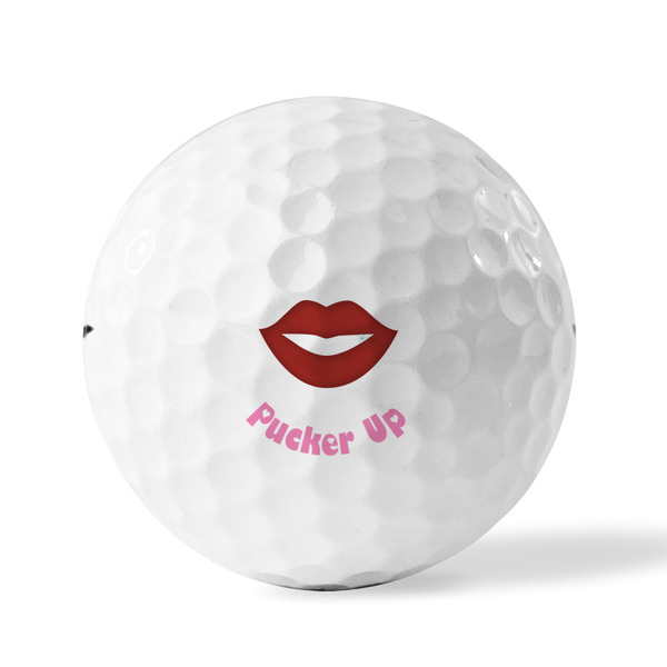 Lips (Pucker Up) Golf Balls - Titleist - Set of 3 - FRONT