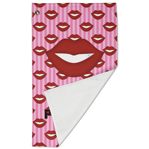 Lips (Pucker Up) Golf Towel - Folded (Large)
