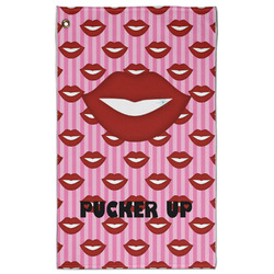 Lips (Pucker Up) Golf Towel - Poly-Cotton Blend
