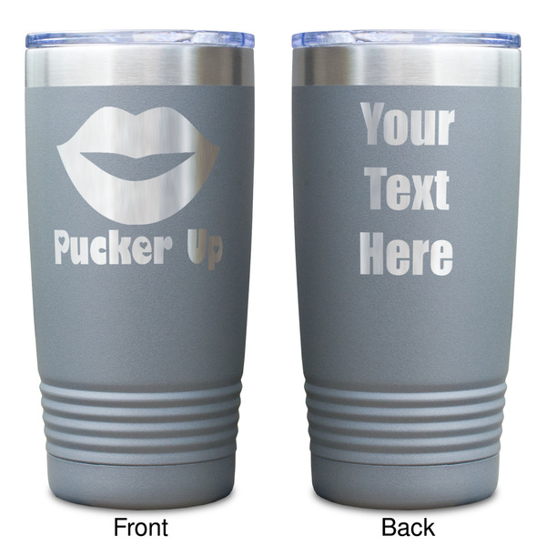 Lips (Pucker Up) Gray Polar Camel Tumbler - 20oz - Double Sided - Approval