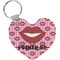 Lips (Pucker Up) Heart Plastic Keychain