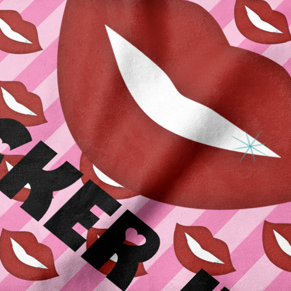 Lips (Pucker Up) Hooded Baby Towel- Detail Close Up