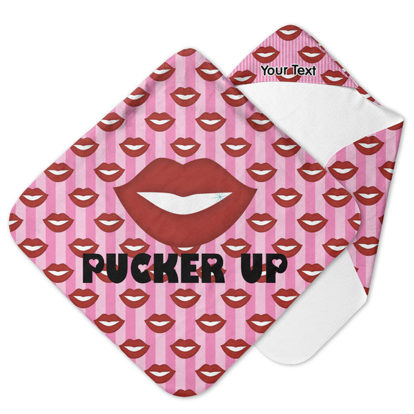 Custom Lips (Pucker Up) Hooded Baby Towel
