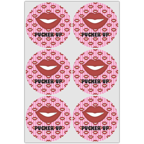 Lips (Pucker Up) Icing Circle - Large - Set of 6