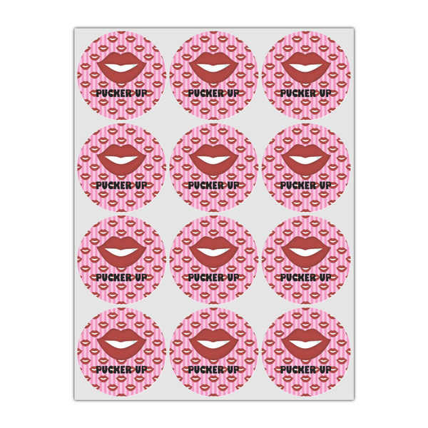 Lips (Pucker Up) Icing Circle - Small - Set of 12