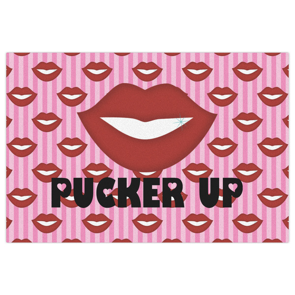 Lips (Pucker Up) Indoor / Outdoor Rug - 4'x6' - Front Flat