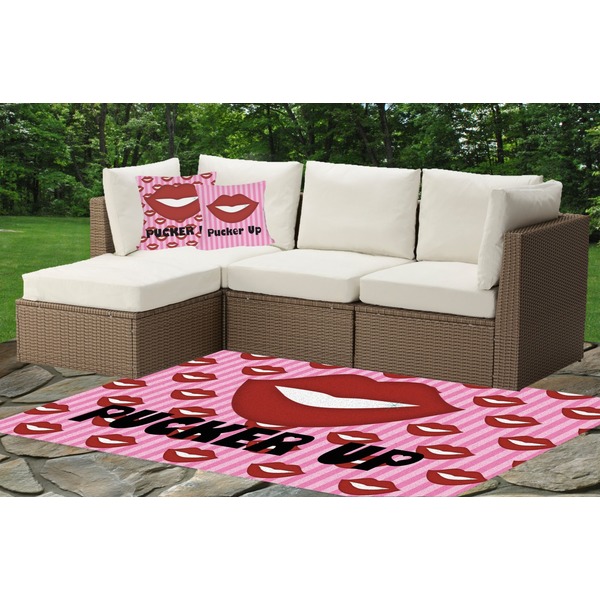 Lips (Pucker Up)  Indoor / Outdoor Rug & Cushions