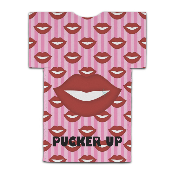 Lips (Pucker Up) Jersey Bottle Cooler - BACK (flat)