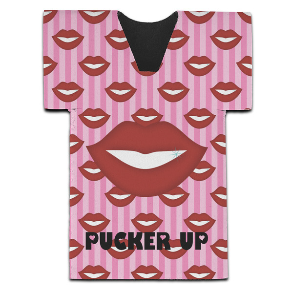 Custom Lips (Pucker Up) Jersey Bottle Cooler