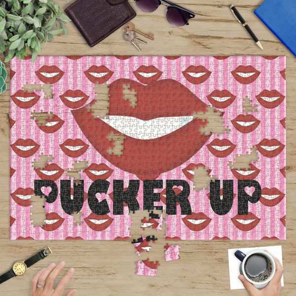 Lips (Pucker Up) Jigsaw Puzzle 1014 Piece - In Context