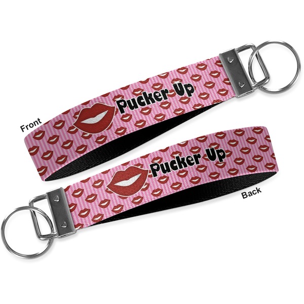 Lips (Pucker Up) Key-chain - Metal and Nylon - Front and Back