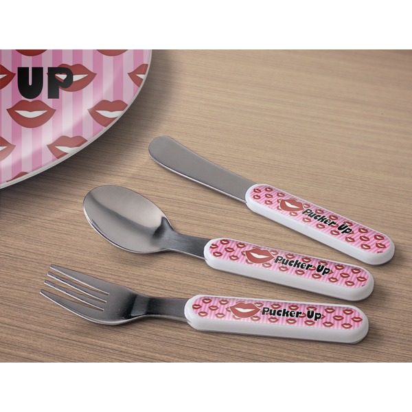 Lips (Pucker Up) Kids Flatware w/ Plate