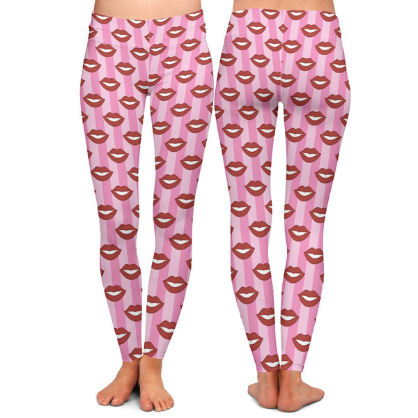 Lips (Pucker Up) Ladies Leggings - Front and Back