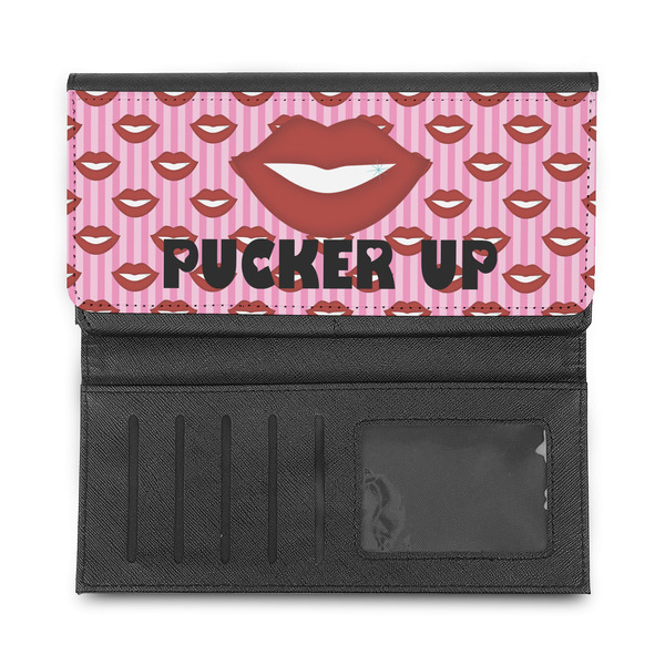 Lips (Pucker Up) Ladies Wallet - Half Way Open