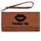 Lips (Pucker Up) Ladies Wallet - Leather - Rawhide - Front View