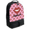 Lips (Pucker Up) Large Backpack - Black - Angled View