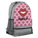 Lips (Pucker Up) Backpack - Grey