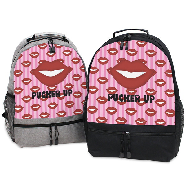 Lips (Pucker Up) Large Backpacks - Both