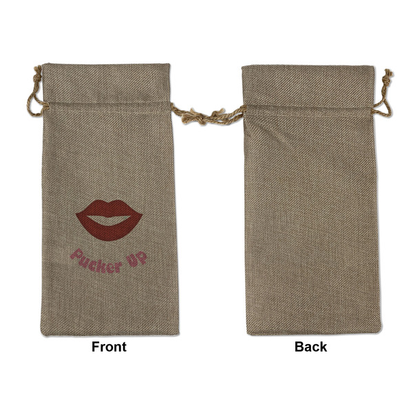 Lips (Pucker Up) Large Burlap Gift Bags - Front Approval