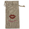 Lips (Pucker Up) Large Burlap Gift Bag - Front