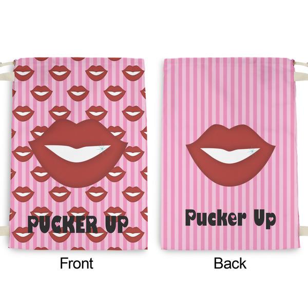 Lips (Pucker Up) Large Laundry Bag - Front & Back View