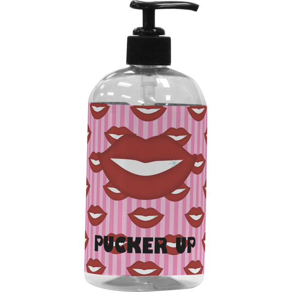 Custom Lips (Pucker Up) Plastic Soap / Lotion Dispenser (16 oz - Large - Black)