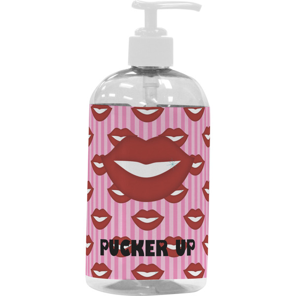Custom Lips (Pucker Up) Plastic Soap / Lotion Dispenser (16 oz - Large - White)