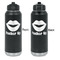 Lips (Pucker Up) Laser Engraved Water Bottles - Front & Back Engraving - Front & Back View