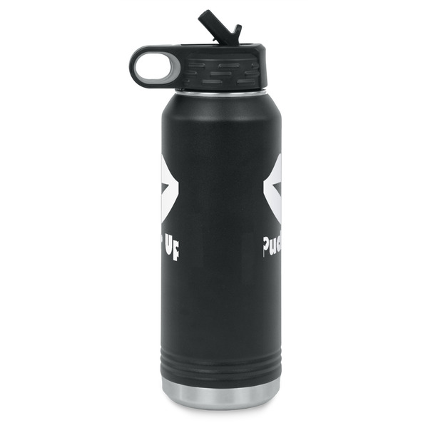 Lips (Pucker Up) Laser Engraved Water Bottles - Front & Back Engraving - Side View