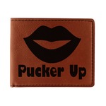 Lips (Pucker Up) Leatherette Bifold Wallet - Double Sided