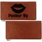 Lips (Pucker Up) Leather Checkbook Holder Front and Back Single Sided - Apvl
