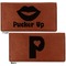 Lips (Pucker Up) Leather Checkbook Holder Front and Back