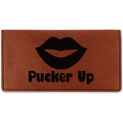 Lips (Pucker Up) Leatherette Checkbook Holder