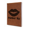 Lips (Pucker Up) Leather Sketchbook - Small - Double Sided - Angled View