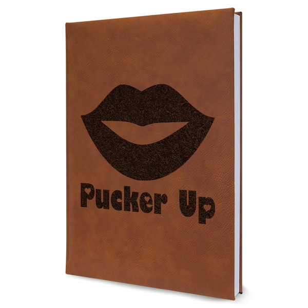 Custom Lips (Pucker Up) Leatherette Journal - Large - Single Sided