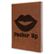 Lips (Pucker Up) Leatherette Journal - Large - Single Sided - Angle View
