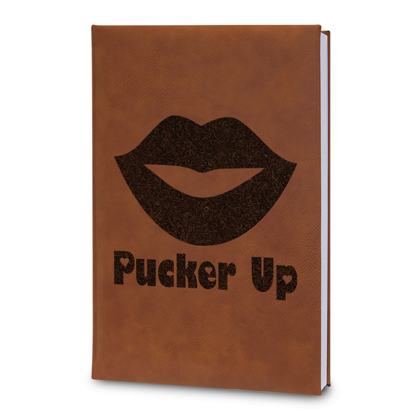 Custom Lips (Pucker Up) Leatherette Journal - Large - Double Sided